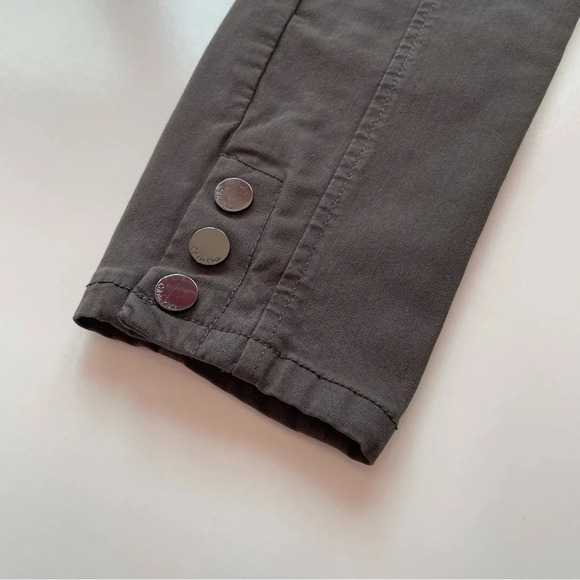 CALVIN KLEIN Ankle Pants Gray Stretch Buttons Business Casual Work Size S - Picture 5 of 14